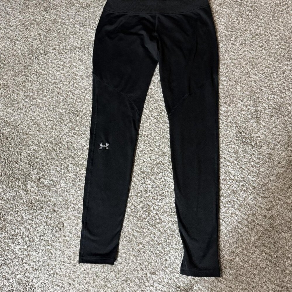 Under Armour Leggings Womens Medium Black Mid Rise Ankle Pants Stretch Yoga